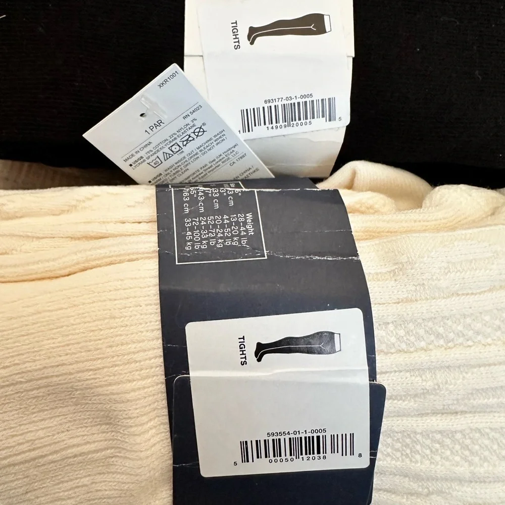 GAP Kids Black and Cream Tights Pair